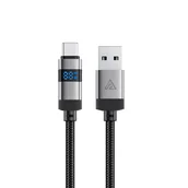 Kable USB - Kabel przewód USB-A - USB-C z wyświetlaczem 480Mb/s 66W 1.2m - czarny ACEFAST - miniaturka - grafika 1