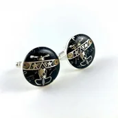 Spinki do mankietów i krawatów - Spinki do mankietów - Aviator Silver (black) - samoloty - miniaturka - grafika 1