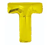 Balony i akcesoria - GoDan Balon foliowy litera T, 32", złoty FG-L85ZT - miniaturka - grafika 1