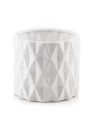 Donice - Donica ceramiczna zdobiona geometrycznymi wzorami - biała - miniaturka - grafika 1