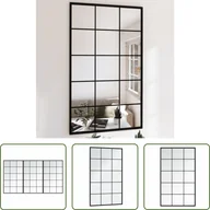 Lustra - The Living Store Lustro ścienne 3 szt. czarne 100x60 cm metalowe - miniaturka - grafika 1