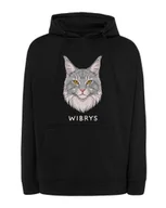 Bluzy damskie - Bluza z kapturem Maine Coon Szary Personalizowana Kot Czarna XL - miniaturka - grafika 1