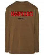 Koszulki męskie - Longsleeve czerwony nadruk HARVARD r.M - miniaturka - grafika 1
