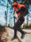 Kurtki i kamizelki sportowe męskie - 4F Kurtka trekkingowa membrana 10000 męska - czerwona L - miniaturka - grafika 1