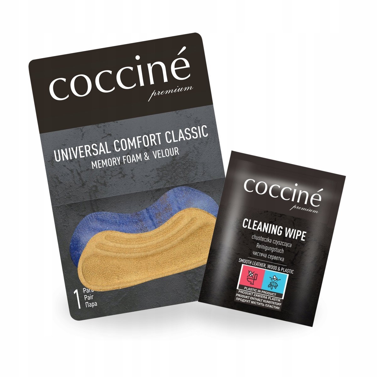 Zapiętki Comfort Classic do Butów z Chusteczką do Skóry Coccine Zestaw 2w1