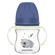 Butelki dla niemowląt - CANPOL BABIES BUTELKA SZEROKA ZE ŚWIECĄCYMI UCHWYTAMI KOALA 120 ml 0m+ - miniaturka - grafika 1