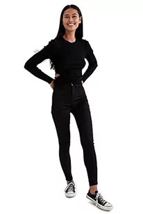 DeFacto Sweter normalny krój dla kobiet - sweter z golfem dla topów damski (czarny, L), czarny, L - Swetry damskie - miniaturka - grafika 1