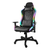Fotele gamingowe - Deltaco GAM-080 RGB Czarne - - miniaturka - grafika 1