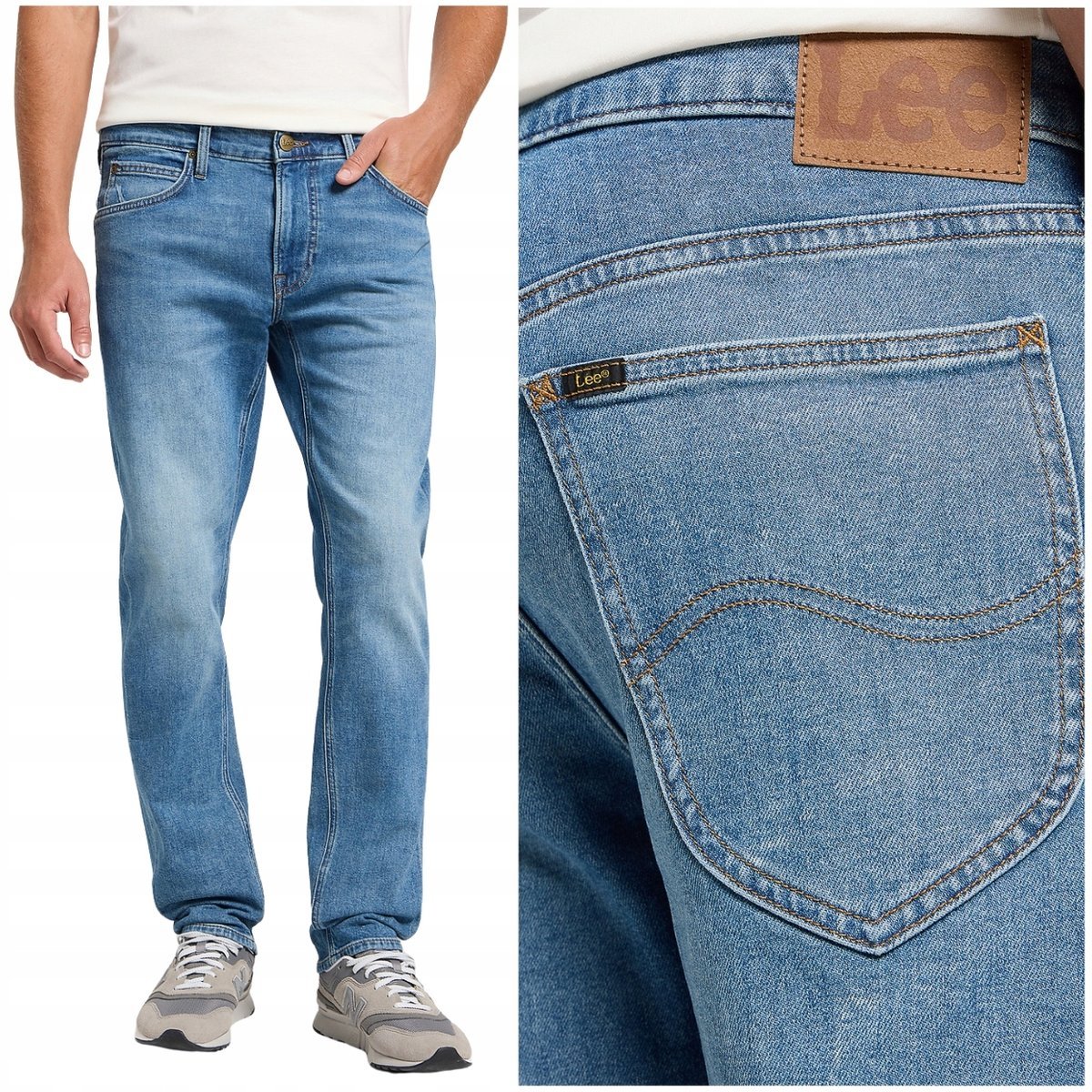 Lee DAREN ZIP FLY Summer Fun DżINS proste cienkie spodnie jeansowe W38 L34