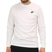 Koszulki męskie - Nike męska koszulka M Nsw Club - koszulka z długim rękawem Ls White/(Black) XXL - miniaturka - grafika 1