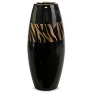 Wazony i flakony - Wazon Dekoracyjny Ceramiczny Selena 14X14X34 Czarny + Złoty - miniaturka - grafika 1