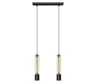 Lampy sufitowe - LED Żyrandol na lince BARS 2xGU10/4,8W/230V czarny/złoty - miniaturka - grafika 1