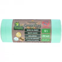WORKI NA ODPADY BIO I ZMIESZANE (KOMPOSTOWALNE I BIODEGRADOWALNE) 12 L 20 szt - FROGGY (GREENBAG) - Nawozy ogrodnicze - miniaturka - grafika 1