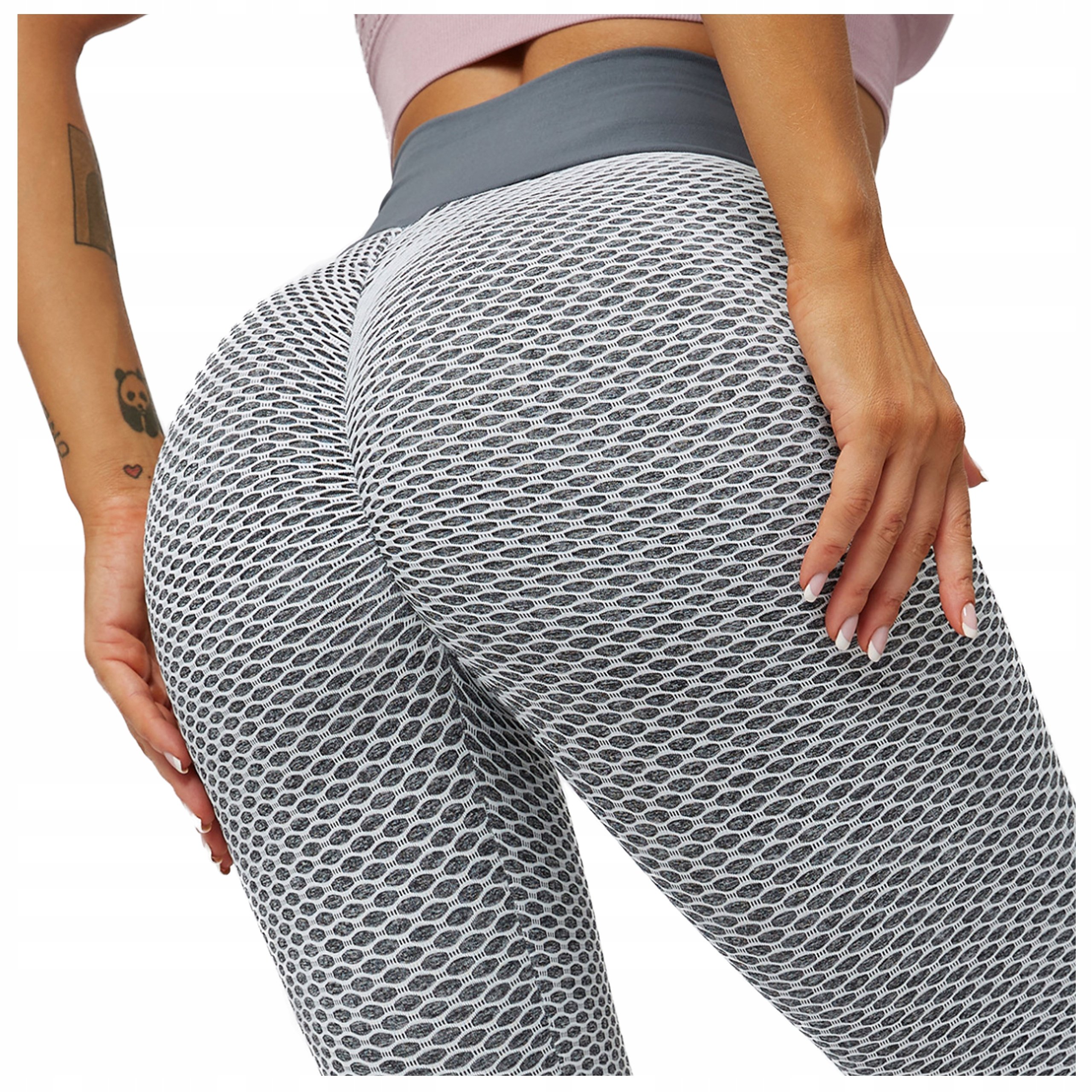 Legginsy damskie Push up Karbowane getry z Wysokim Stanem leginsy sportowe
