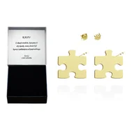 Kolczyki - Kolczyki Z Puzzlami Srebro Pozłacane - miniaturka - grafika 1