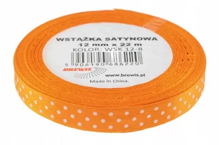 Brewis Wstążka dekoracyjna kropki 12mmx22m ciemnopomarańczowa - Pasmanteria - miniaturka - grafika 1