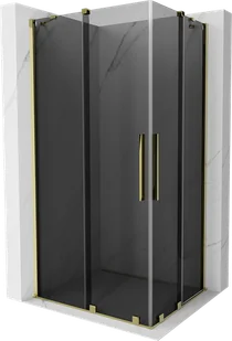 Mexen Velar Duo kabina prysznicowa rozsuwana 100x90 cm, grafit, złota - 871-100-090-42-50 - Kabiny prysznicowe - miniaturka - grafika 1