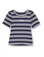 Koszulki dla dziewczynek - Levi's Kids full slv ribbed tee koszulka dziewczęca 2-8 lat, Peacoat, 10 Lata - miniaturka - grafika 1