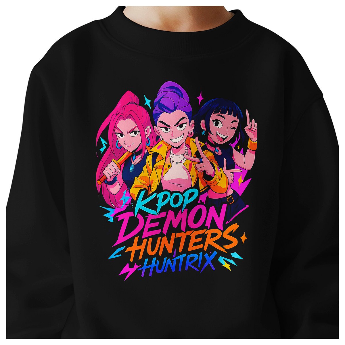 BLUZA DZIECIĘCA KPOP DEMON HUNTERS HUNTRIX 122-128 BAWEŁNIANA JAKOŚĆ