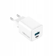 Ładowarki do telefonów - Forever ładowarka sieciowa GaN PD QC TC-08-30AC 1x USB-C 1x USB 30W biała - miniaturka - grafika 1