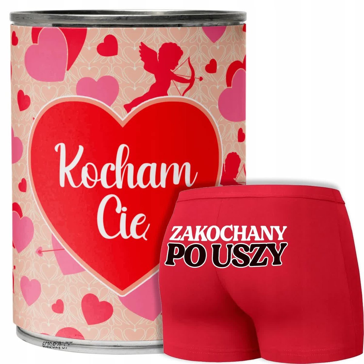 Śmieszne BOKSERKI Zabawny Prezent na WALENTYNKI Wzory + PUSZKA - L