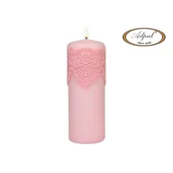 Świece - Świeca pieńkowa 200 x 70 koronka IV lakier matowy jasny różany - miniaturka - grafika 1