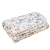 Koce i narzuty dla dzieci - ColorStories - Kocyk bawełniany ocieplany jersey- Lazy Llamas - miniaturka - grafika 1