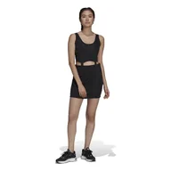 Sukienki i spódnice sportowe - Sukienka damska adidas HC3032 RIB DRESS Czarna - miniaturka - grafika 1
