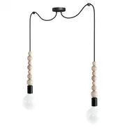 Lampy sufitowe - Lampa pająk Loft Sfarer 2 czarna lampa wisząca KOLOROWE KABLE - miniaturka - grafika 1