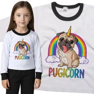 Piżamy dla dziewczynek - Piżama dziecięca Pugicorn Mopsorożec Mops Mopsik Pies Piesek 98/104 - VoloDonum - miniaturka - grafika 1