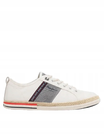 PEPE JEANS ESPADRYLE MĘSKIE BIAŁE SZNUROWANE CASUAL 45 A_B