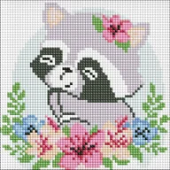 Zabawki kreatywne - IDEYKA Zestaw do mozaiki diamentowej BEZ RAMY. "Kwiatowy szop" z  kryształkami AB 20x20cm AMC7884 - miniaturka - grafika 1