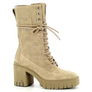 Beżowe zamszowe trzewiki CARINII - Carinii - Botki damskie - miniaturka - grafika 1