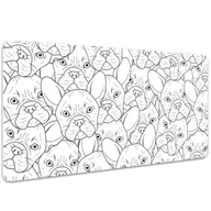Podkładki na biurko - Mata ochronna na biurko Szkicowany buldog 100x50 cm - miniaturka - grafika 1