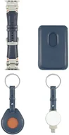 Akcesoria do smartwatchy - Zestaw akcesoriów 4w1 4smarts Style portfel MagSafe, ładowarka do Apple Watch, pasek do Apple Watch, etui na AirTag, niebieski - miniaturka - grafika 1