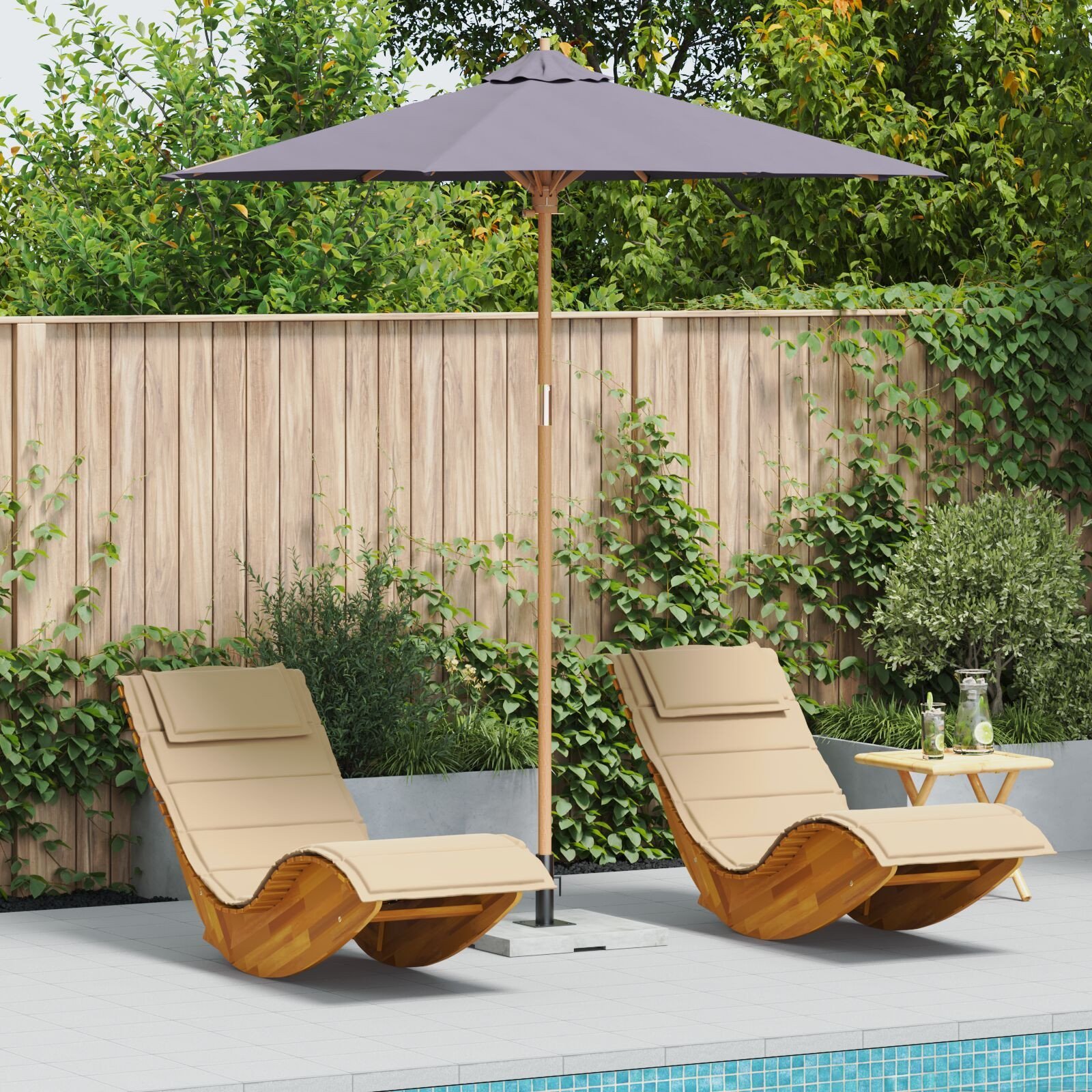 Parasol ogrodowy ciemnoszary 240x260 cm z bambusa