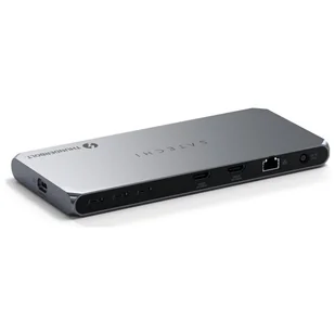 Satechi Thunderbolt 4 3.5mm audio czytnik kart 2x USB-A 3.2 2x HDMI 2.0 DisplayLink 1x Ethernet 3x TB4 downstream DC/21V - zasilacz 180W 96W TB4 passthrough ST-DT4MDM-EU - Stacje dokujące i replikatory portów - miniaturka - grafika 1