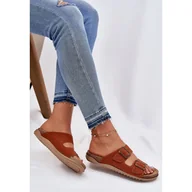 Klapki i japonki damskie - Klapki Damskie Profilaktyczne Inblu AA000068 Pomarańczowe - miniaturka - grafika 1