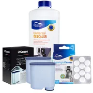 Akcesoria i części do ekspresów do kawy - Zestaw Philips Saeco - Filtr Philips Aquaclean CA6903 2szt, Uniwersalny Odkamieniacz 1L, Tabletki Czyszcące Aqualogis Cleaneo 10 szt. - miniaturka - grafika 1