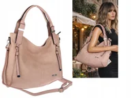 Torebki damskie - Torebka Damska shopper WOREK włoska marka SWEET YEARS pojemna 6846 Różowa - miniaturka - grafika 1