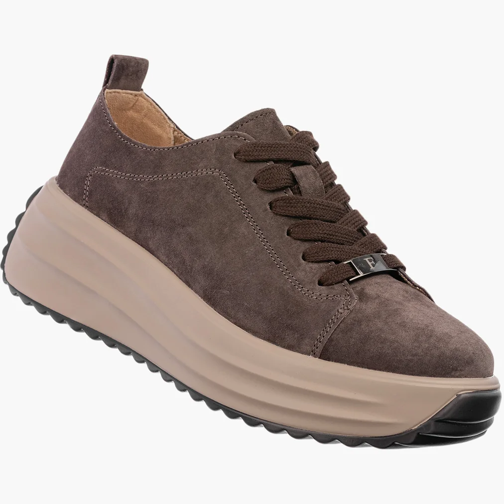 Sneakersy Zamszowe Damskie Buty Na Platformie Półbuty FILIPPO Brązowe 38
