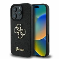 Etui i futerały do telefonów - Etui Guess Fixed Glitter Big 4G na iPhone 16 Pro - czarne - miniaturka - grafika 1
