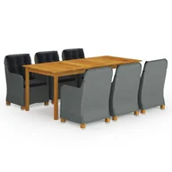 Meble ogrodowe - vidaXL 9-częściowy zestaw mebli ogrodowych, jasnoszary 3067941 - miniaturka - grafika 1