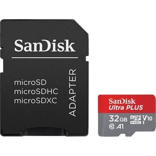 SANDISK Ultra Plus microSDXC 32GB + Adapter SDSQXCG-032G-GN6MA - Karty pamięci - miniaturka - grafika 1