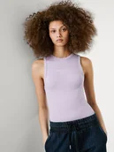 Bluzki damskie - Pepe Jeans Top "Viv" w kolorze lawendowym - miniaturka - grafika 1