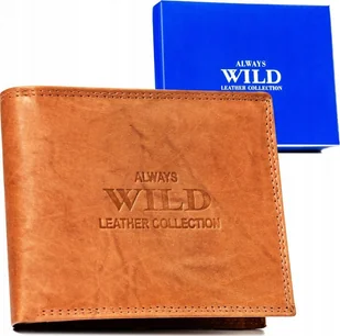 Always Wild Duży, skórzany portfel męski w orientacji poziomej - Always Wild NoSize - Portfele - miniaturka - grafika 1