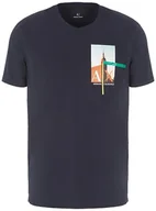 Koszulki męskie - Armani Exchange Męski t-shirt Slim Fit V-Neck Empire State Graphic Logo Tee T-Shirt, grantowy, XXL - miniaturka - grafika 1