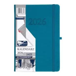 Kalendarz 2026 A5 tygodniowy Jazz turkusowy - Kalendarze - miniaturka - grafika 1