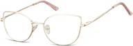 Okulary korekcyjne, oprawki, szkła - Sunoptic Okulary oprawki korekcyjne kocie oczy zerówki L119F różowe złoto - miniaturka - grafika 1