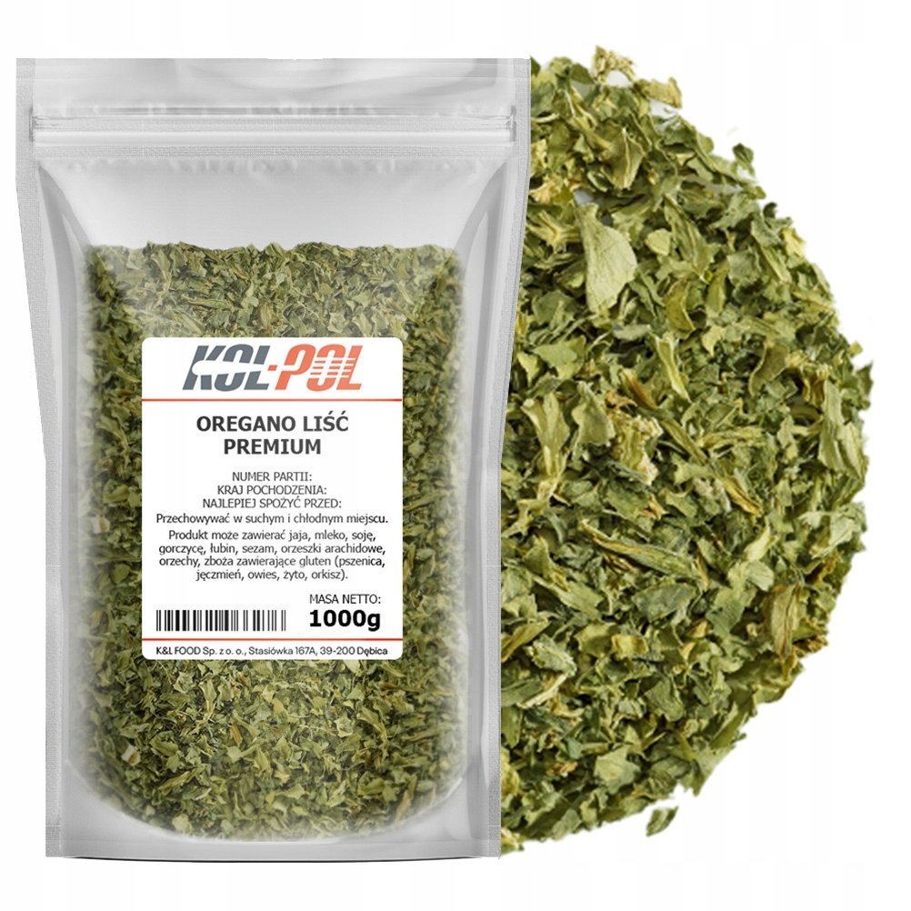 OREGANO SUSZONE 1kg Premium aromat Liść naturalne wysoka jakość Kol-Pol